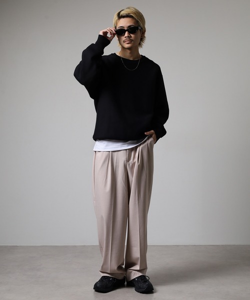 OMNES（オムネス）の「TRストレッチタックワイドパンツ（スラックス・メンズ・ベージュ/ピンクベージュ・L/M）」の18枚目の写真