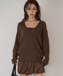 深Ｖネック オーバーニット プルオーバー KINO THE KEI