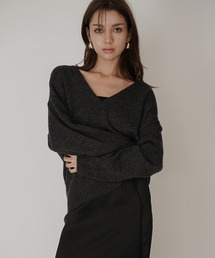 深Vネック オーバーニット プルオーバー KINO THE KEI