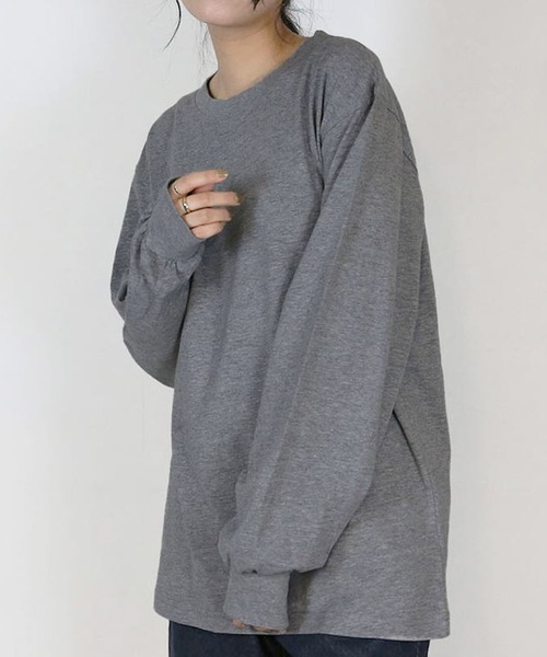 MARAI(マーライ)の「プチハイネックカットソー(Tシャツ/カットソー・レディース・グレイッシュベージュ/ブラック/モカ/杢グレー/オフホワイト・4L/LL/M/L/3L)」の3枚目の写真