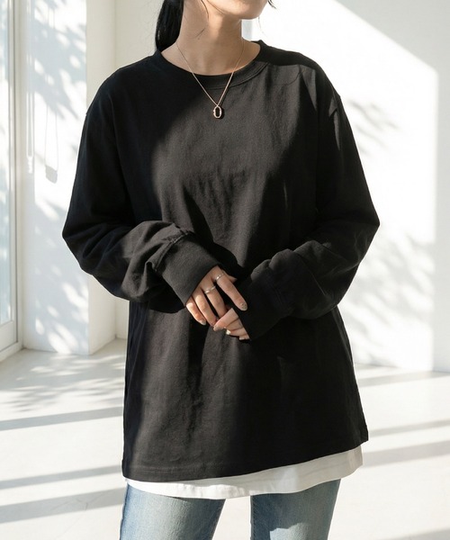 MARAI(マーライ)の「プチハイネックカットソー(Tシャツ/カットソー・レディース・グレイッシュベージュ/ブラック/モカ/杢グレー/オフホワイト・4L/LL/M/L/3L)」の19枚目の写真