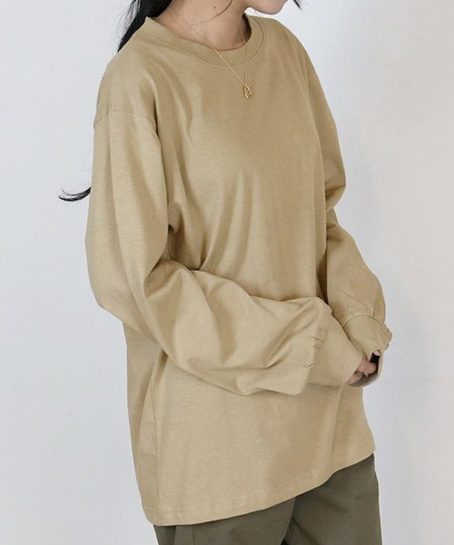 MARAI(マーライ)の「プチハイネックカットソー(Tシャツ/カットソー・レディース・グレイッシュベージュ/ブラック/モカ/杢グレー/オフホワイト・4L/LL/M/L/3L)」の9枚目の写真