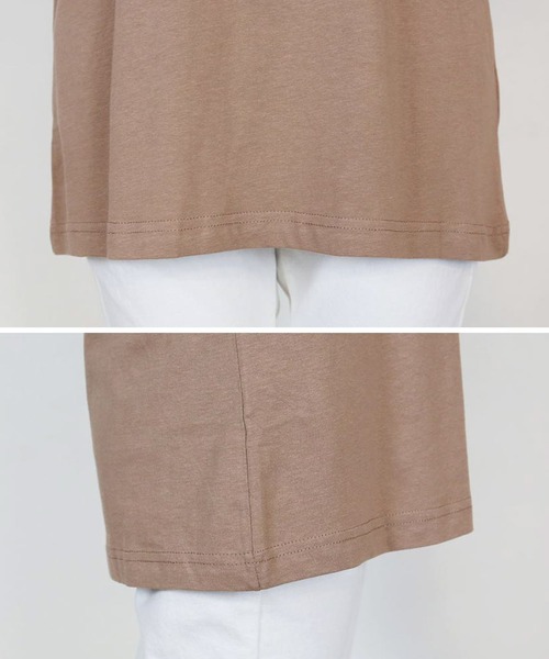 MARAI(マーライ)の「プチハイネックカットソー(Tシャツ/カットソー・レディース・グレイッシュベージュ/ブラック/モカ/杢グレー/オフホワイト・4L/LL/M/L/3L)」の11枚目の写真