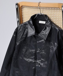 many men many mind（メニーメンメニーマインド）の「MANYMENMANYMINDS フロッキー加工デニム/PUコーティング加工デニム/トラッカーJKT（デニムジャケット）」