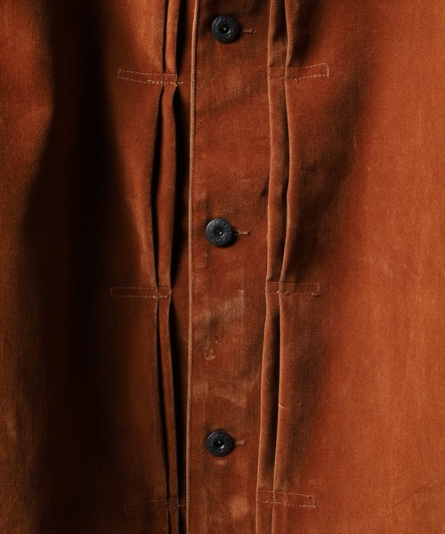 many men many mind(メニーメンメニーマインド)の「MANYMENMANYMINDS フロッキー加工デニム/PUコーティング加工デニム/トラッカーJKT(デニムジャケット・メンズ・ブラック系1/ブラウン系/ブラック系2・M/L)」の8枚目の写真