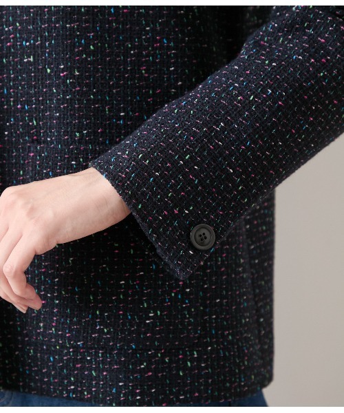 ネオンツイード ノーカラージャケット ANAYI（アナイ）の「ネオンツイードノーカラー ジャケット（ノーカラー