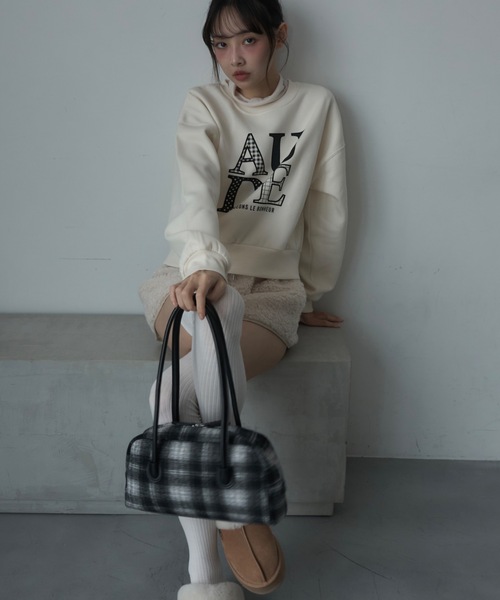 チェック柄ボストンバッグ（ボストンバッグ）｜Nadana（ナダナ）の