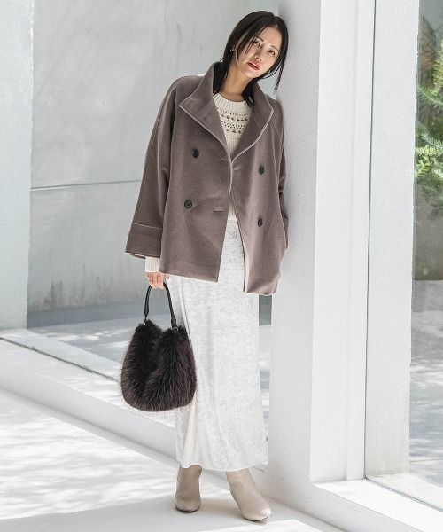 LAUTREAMONT（ロートレアモン）の「プレミアムウールカシミヤショートコート（その他アウター・レディース・キャメル/ブラック/ベージュ・7号/9号）」の18枚目の写真