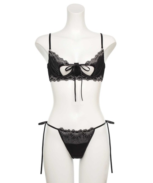 Ravijour（ラヴィジュール）の「アンレースミー Tバックセット（ブラ&ショーツ・レディース・ボルドー/ブラック・S/M）」の8枚目の写真