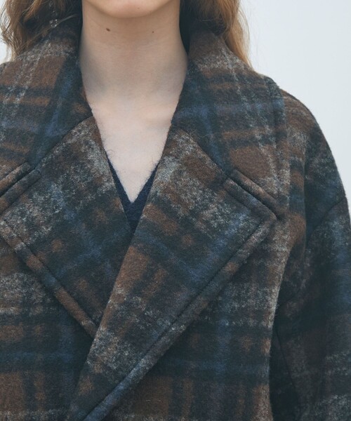 ボンディングチェック ダブルブレストコート（その他アウター