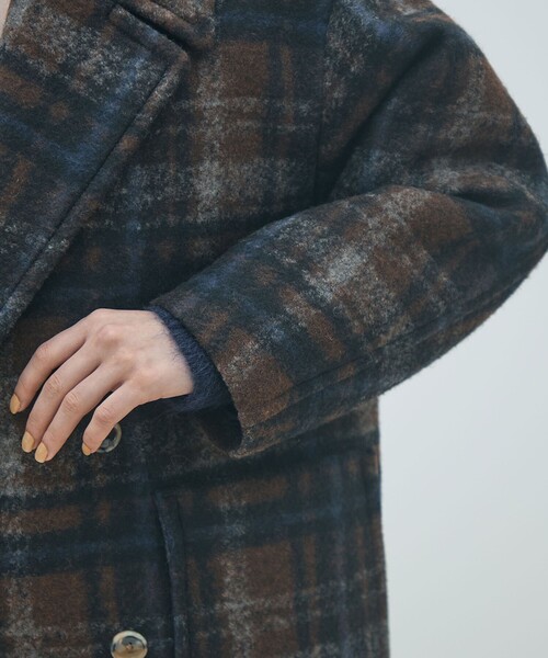 ボンディングチェック ダブルブレストコート（その他アウター