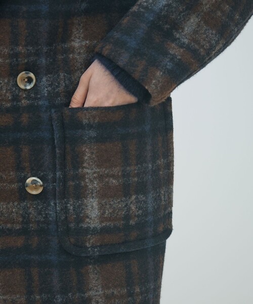 MACPHEE（マカフィー）の「ボンディングチェック ダブルブレストコート（その他アウター・レディース・ブラック系その他/ダークブラウン・36）」の10枚目の写真