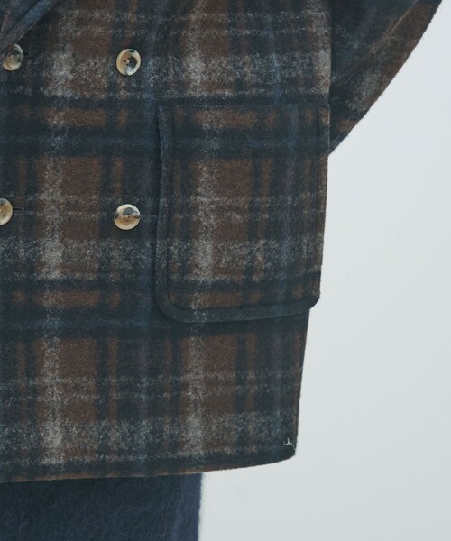 MACPHEE（マカフィー）の「ボンディングチェック ダブルブレストコート（その他アウター・レディース・ブラック系その他/ダークブラウン・36）」の11枚目の写真