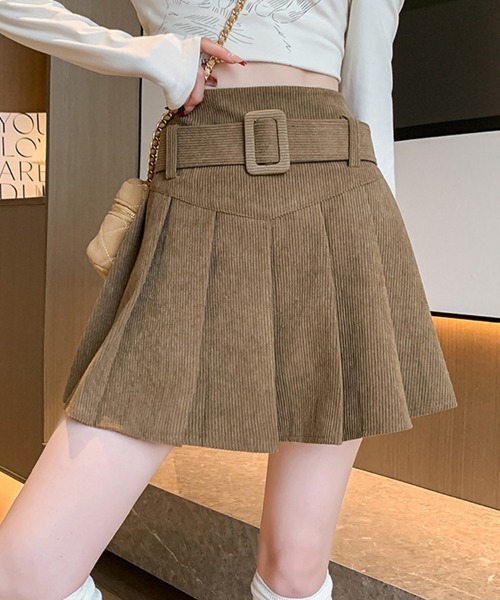 SallyLunn(サリーラン)の「ベルトマークコーデュロイミニスカート(スカート・レディース・ブラック/ブラウン/ベージュ・LARGE/MEDIUM)」の3枚目の写真