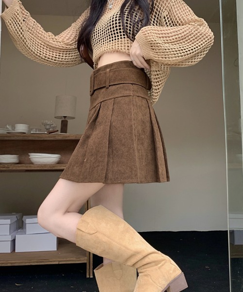 SallyLunn(サリーラン)の「ベルトマークコーデュロイミニスカート(スカート・レディース・ブラック/ブラウン/ベージュ・LARGE/MEDIUM)」の16枚目の写真