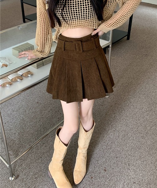 SallyLunn(サリーラン)の「ベルトマークコーデュロイミニスカート(スカート・レディース・ブラック/ブラウン/ベージュ・LARGE/MEDIUM)」の17枚目の写真