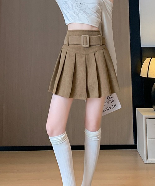 SallyLunn(サリーラン)の「ベルトマークコーデュロイミニスカート(スカート・レディース・ブラック/ブラウン/ベージュ・LARGE/MEDIUM)」の12枚目の写真