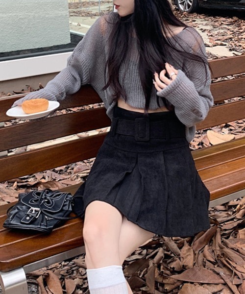 SallyLunn(サリーラン)の「ベルトマークコーデュロイミニスカート(スカート・レディース・ブラック/ブラウン/ベージュ・LARGE/MEDIUM)」の14枚目の写真