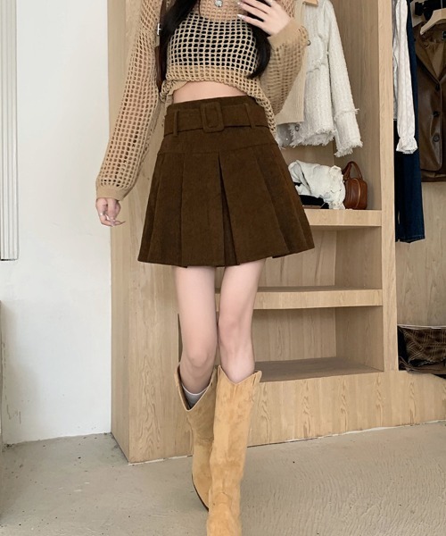SallyLunn(サリーラン)の「ベルトマークコーデュロイミニスカート(スカート・レディース・ブラック/ブラウン/ベージュ・LARGE/MEDIUM)」の9枚目の写真
