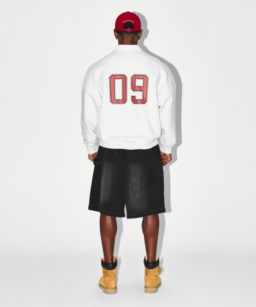 BORN TO WIN（ボーントゥウィン）の「BRN ARCH HALF ZIP UP SWEATSHIRTS [WHITE MELANGE]（スウェット・メンズ・その他・1/2/3）」の5枚目の写真