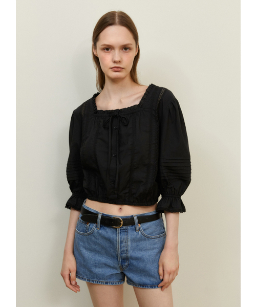 LADY VOLUME（レディーボリューム）の「ROMANTIC OPEN LACE BLOUSE_BLACK（シャツ/ブラウス・レディース・その他・FREE）」の2枚目の写真