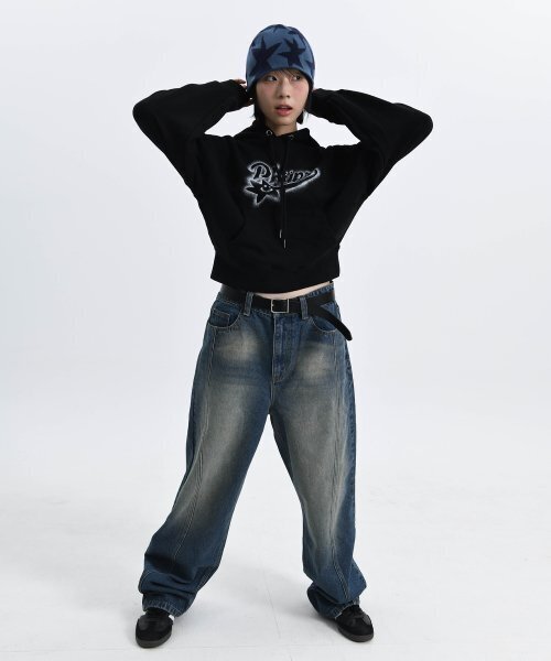 PHYSICAL DEPARTMENT（フィジカル デパートメント）の「[PHYPS&reg;&times;FRIZBEE]スプレースターテールクロップフードカーキ（パーカー・レディース・その他・FREE）」の17枚目の写真