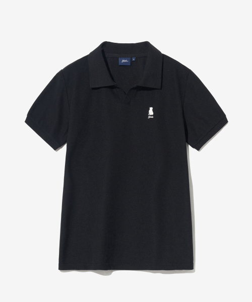 Wimns Heritage Diamond‑like Replica Neck T‑shirt — чёрная футболка с рельефным узором