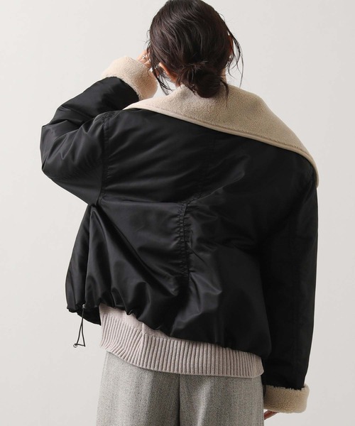 Munich（ミューニック）の「ボアカラーフライトブルゾン（ブルゾン・レディース・ブラック/カーキ・S）」の9枚目の写真