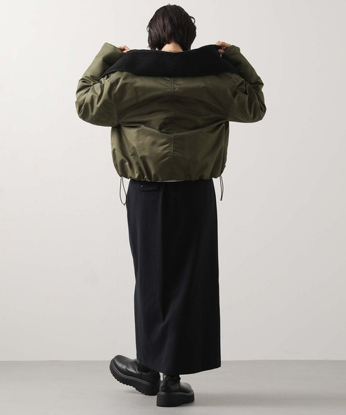 Munich（ミューニック）の「ボアカラーフライトブルゾン（ブルゾン・レディース・ブラック/カーキ・S）」の13枚目の写真