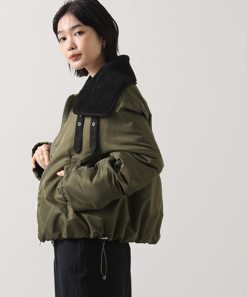 Munich（ミューニック）の「ボアカラーフライトブルゾン（ブルゾン・レディース・ブラック/カーキ・S）」の16枚目の写真