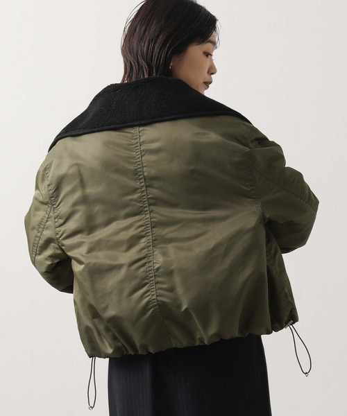 Munich（ミューニック）の「ボアカラーフライトブルゾン（ブルゾン・レディース・ブラック/カーキ・S）」の17枚目の写真