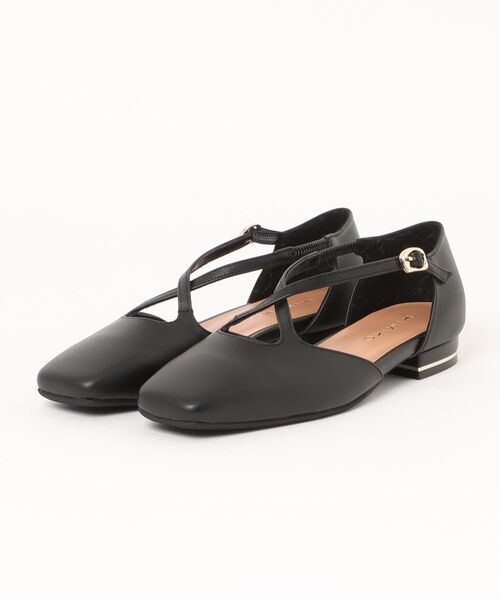 HIMIKO（ヒミコ）の「【HIMIKO】クロスベルトセパレートパンプス/661503（パンプス・レディース・ゴールド/ブラック/アイボリー・24.5cm/24.0cm/23.5cm/23.0cm/22.5cm/25.0cm/22.0cm/26.0cm/25.5cm）」の6枚目の写真