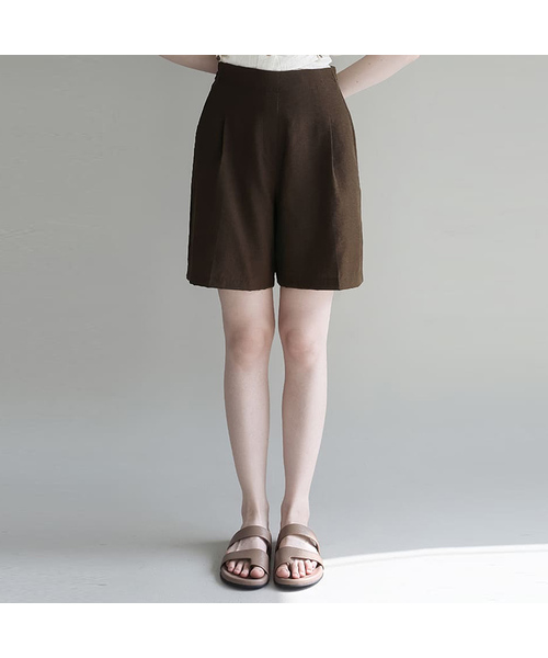 ソフトバックバンディングハーフパンツ - ブラウン
