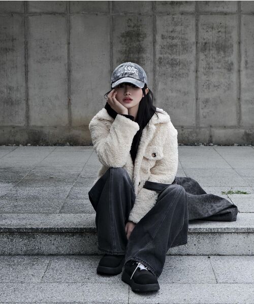 DAMISH(ダミシュ)の「クロスプリントカーブバルーンデニム_ブラック(デニムパンツ・レディース・ブラック・SMALL/MEDIUM/LARGE)」の16枚目の写真
