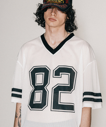 VASTIC（バスティック）の「メッシュフットボールジャージ_ホワイト（Tシャツ/カットソー）」