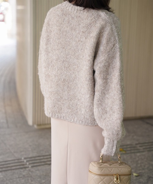 HUIT bouquet(ユイット)の「ラメフワニット トップス HUIT(ニット/セーター・レディース・ライトグレー/ベージュ系その他/モカ・M)」の11枚目の写真