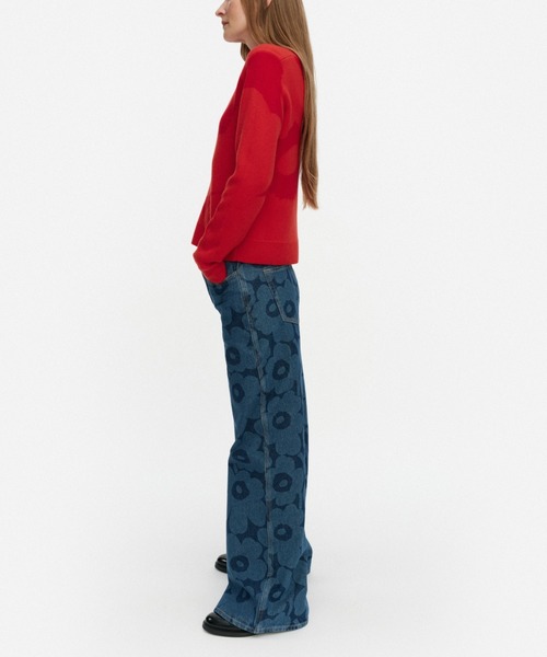 marimekko（マリメッコ）の「【一部店舗・オンラインストア限定】Aukio Unikko / knit  pullover（ニット/セーター・レディース・レッド・MEDIUM/SMALL/X-SMALL）」の2枚目の写真