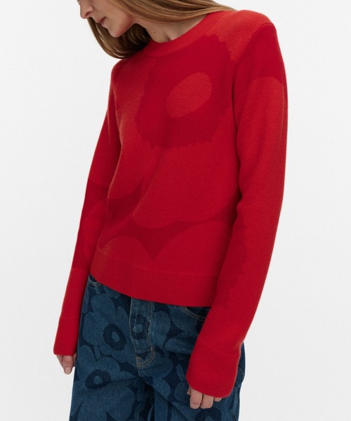 marimekko（マリメッコ）の「【一部店舗・オンラインストア限定】Aukio Unikko / knit  pullover（ニット/セーター・レディース・レッド・MEDIUM/SMALL/X-SMALL）」の4枚目の写真