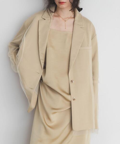 KBF（ケイビーエフ）の「サテンチュールジャケット（その他アウター・レディース・ブラウン/ベージュ・ONE）」の2枚目の写真