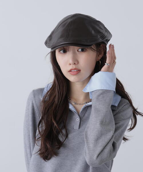 FREE'S MART(フリーズマート)の「◆ハンチング(ハンチング/ベレー帽・レディース・ブラック/ブラウン・フリ-)」の4枚目の写真