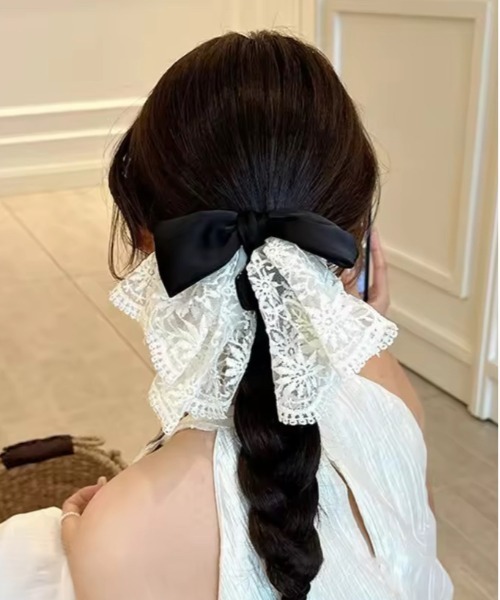 Port / ポート 】 レース リボン ビッグ ヘアクリップ #_（バレッタ