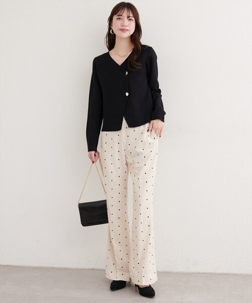 natural couture（ナチュラルクチュール）の「カットジョーゼットストレッチフレアヘムパンツ（その他パンツ・レディース・その他1/モカ/ブラック/アイボリー・FREE）」の12枚目の写真