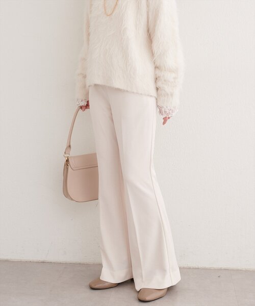 natural couture（ナチュラルクチュール）の「カットジョーゼットストレッチフレアヘムパンツ（その他パンツ・レディース・その他1/モカ/ブラック/アイボリー・FREE）」の14枚目の写真