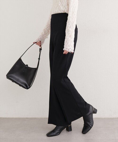 natural couture（ナチュラルクチュール）の「カットジョーゼットストレッチフレアヘムパンツ（その他パンツ・レディース・その他1/モカ/ブラック/アイボリー・FREE）」の22枚目の写真