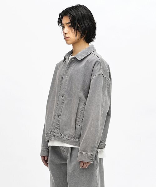 ERRORS EXCEPTED(エラーズエクスペクティド)の「JK01 プリーツデニムジャケット (グレー)(デニムジャケット・メンズ・その他・SMALL/MEDIUM/LARGE)」の1枚目の写真