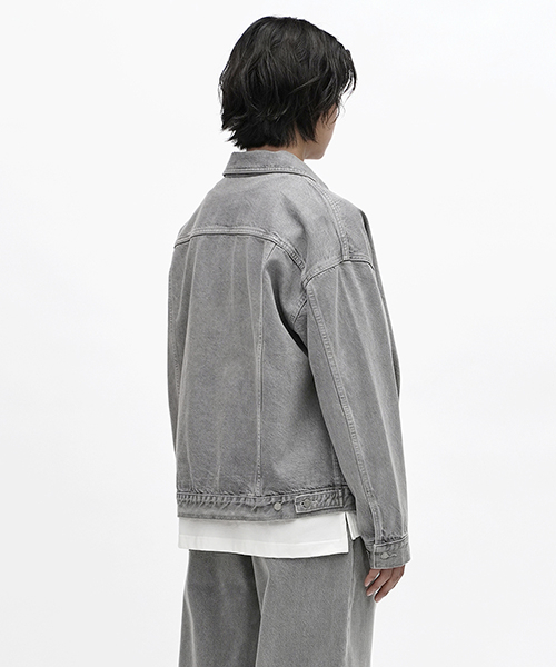 ERRORS EXCEPTED(エラーズエクスペクティド)の「JK01 プリーツデニムジャケット (グレー)(デニムジャケット・メンズ・その他・SMALL/MEDIUM/LARGE)」の3枚目の写真