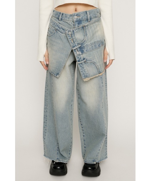 SLY(スライ)の「REMAKE ASYMMETRY L/W DENIM PT リメイク アシンメトリー ローウエスト デニムパンツ 冬服 春服(デニムパンツ・レディース・ブルー/ライトブルー・2/1/0)」の6枚目の写真