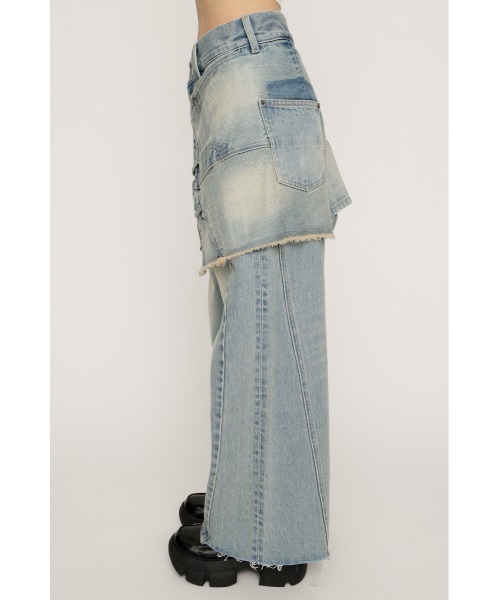 SLY(スライ)の「REMAKE ASYMMETRY L/W DENIM PT リメイク アシンメトリー ローウエスト デニムパンツ 冬服 春服(デニムパンツ・レディース・ブルー/ライトブルー・2/1/0)」の7枚目の写真