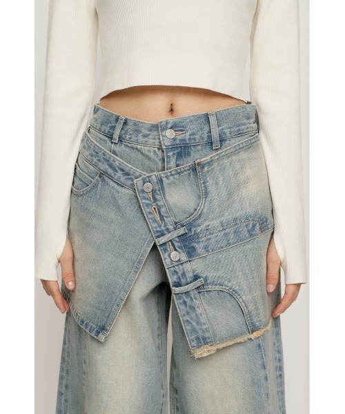 SLY(スライ)の「REMAKE ASYMMETRY L/W DENIM PT リメイク アシンメトリー ローウエスト デニムパンツ 冬服 春服(デニムパンツ・レディース・ブルー/ライトブルー・2/1/0)」の9枚目の写真