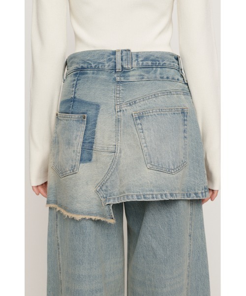 SLY(スライ)の「REMAKE ASYMMETRY L/W DENIM PT リメイク アシンメトリー ローウエスト デニムパンツ 冬服 春服(デニムパンツ・レディース・ブルー/ライトブルー・2/1/0)」の10枚目の写真